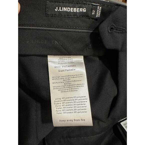 J. Lindeberg Men's Grant Packable Golf Pants JL Navy Size 52 US Size 36 NWT - Picture 10 of 10